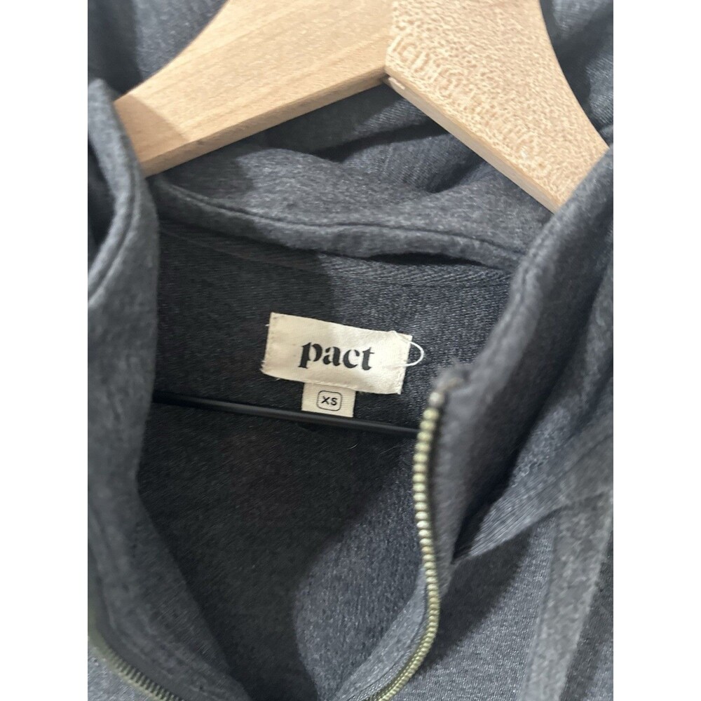 Pact Women’s Organic Cotton Zip Up Hoodie Jacket Thumb Holes Grey XS - Picture 2 of 7